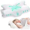 Elviros Cuscino in Memory Foam Ortopedico Cervicale per Dolore al Collo Cuscino Ergonomico per Dolore alla Spalla Cuscino di Sostegno del Collo, Bianco, 64 x 12.5/10.5 x 38 cm