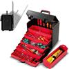 PARAT Top Line KingSize Organize Roll CP-7 | Borsa porta attrezzi vuota 28 l con ruote e manico trolley | Grande custodia in pelle con cassetti, supporto CP-7 e inserto per il trasporto, robusta borsa