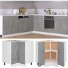 Gecheer Armadio Angolare Grigio Cemento 75,5x75,5x80,5 cm in Truciolato,Armadio da Cucina,Mobile da Cucina Salvaspazio,Mobili Cucina Componibili,Mobile per Cucina,Armadietto da Cucina,Mobile Pensile
