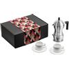 Alessi Set Caffettiera Pulcina 3 Tazze con 2 Tazze in Porcellana