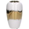 Vacchetti Vaso Ceramica Oro Bianco cm 15,5h30,5 di Vacchetti