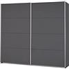 Rauch Möbel Caracas Armadio con Ante scorrevoli, Legno ingegnerizzato, Piastra di serraggio, Metallo Grigio Senza Specchio, 226x210x62