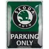 Nostalgic-Art Targa retrò, 30 x 40 cm, Skoda - Parking Only - Idee regalo per amanti degli accessori Skoda, in metallo, design vintage