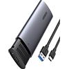 UGREEN M.2 Case Esterno NGFF USB C 3.1 Gen 1 per Disco Rigido, Case Esterno SATA Hard Disk B o M&B Key UASP 2TB Compatibile with 970 Evo Plus, Crucial P1,WD con Cavo USB C, Tool-Free
