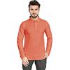 Sleepdown Polo in piqué a Maniche Lunghe in Cotone 100%, Arancione, XL Uomo