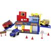 Dickie Toys SOS Mini stazione di soccorso 203713017 e 3 veicoli con licenza Mercedes-Benz, auto della polizia, camion dei pompieri e ambulanza, ascensore, rampa di uscita.
