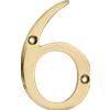 Numero Civico Home System "6" in Ottone Lucido per Abitazione