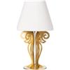 ARTI & MESTIERI Piccola Lampada da Tavolo con Paralume Circeo Oro Trasparente Paralume Avorio