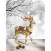 Fitz and Floyd FITZ & FLOYD Figura Statua Renna Decorazione Natale 38x44cm Porcellana