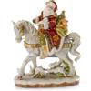 Fitz and Floyd FITZ & FLOYD Statua Figura Babbo Natale su Cavallo Decorazione 42cm Porcellana