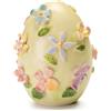 PALAIS ROYAL Decorazione Uovo Ovetto di Pasqua con Fiori 10cm Verde Porcellana