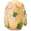 PALAIS ROYAL Decorazione Uovo Ovetto di Pasqua con Fiori 10cm Arancio Porcellana