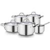BARAZZONI Chef Line Batteria Set di Pentole 9 Pezzi Acciaio Inox Made in Italy