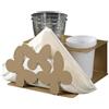 ARTI & MESTIERI Set Porta Bicchieri E Tovaglioli Farfalle Beige