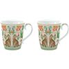 EASY LIFE Jungle Vibes Set 2 Pezzi Tazze Mug 300ml Porcellana