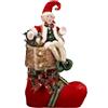 TIMSTOR Elfo con Calza Tessuto 28cm Decorazione Natalizia Natale