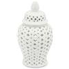 ABHIKA Vaso Ming Cross Potiche Orientale 28cm Bianco Ceramica