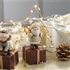MASCAGNI CASA Babbo Natale in Resina con Abete LED 16cm Decorazione Natalizia