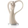 BONGELLI PREZIOSI Statua Figura Innamorati Cuore Nocciola 39cm Marmorino Base Argento