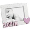 MASCAGNI CASA Cornice Portafoto Con Nome Bambina 13x18cm in Legno Rosa