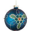 BIZZOTTO Addobbo Sfera Palla Pallina Albero di Natale Vetro 10cm Blu Floret
