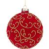 BIZZOTTO Addobbo Sfera Pallina Palla Albero di Natale Garnish Vetro 10cm Rosso