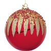 BIZZOTTO Sfera Pallina in Vetro per Albero di Natale Firework 15cm Rosso e Oro