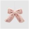 EDG Enzo De Gasperi Addobbo Decorazione Natalizia Fiocco Rosa Cipria Peluche 20x25cm
