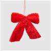 EDG Enzo De Gasperi Addobbo Decorazione Natalizia Fiocco Rosso Peluche 20x25cm