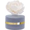 HYPNO CASA Diffusore a Bastoncini con Rosa Bianca 60ml Floccato Velluto Grigio Orchidea Nera