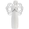 BONGELLI PREZIOSI Scultura Figura Angelo Prega 12cm Ali Argento Marmorino