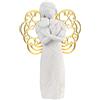 BONGELLI PREZIOSI Scultura Figura Angelo Cuori 12cm Ali Oro Marmorino