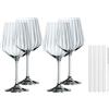 NACHTMANN Set 4 Calici Bicchieri Gin & Tonic Cristallo 640ml con 4 Cannucce in Vetro