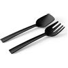 BLIM PLUS Posate per Insalata Paestum 29cm Carbon Black Nero Made in Italy 100% Riciclabile