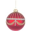 BIZZOTTO Sfera Pallina in Vetro per Albero di Natale 8cm Glyl Rosso