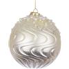 BIZZOTTO Sfera Pallina in Vetro per Albero di Natale 10cm Emotions Bianco Perlato