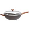 SAMBONET - Wok Spadella con Manico con Coperchio Rock & Rose Black 32cm
