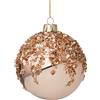 BIZZOTTO Sfera Pallina in Vetro per Albero di Natale 8cm Triumph Oro Rosa