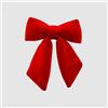 EDG Enzo De Gasperi Addobbo Fiocco Piccolo Imbottito in Velluto Rosso 25x21cm Decorazione Natalizia