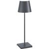 ZAFFERANO Poldina PRO Lampada da Tavolo 38cm LED Grigio Scuro Ricaricabile Senza Fili Alluminio