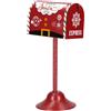 TIMSTOR Cassetta Buca delle Lettere Babbo Natale Mailbox 32cm Piccola Metallo Rosso