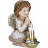 TIMSTOR Angelo Putto Che Prega con Candela con LED Decorazione Natalizia 18,5cm Resina