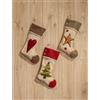 NOEL by Lamart - Calza Natale Albero Camino Decorazione Natalizia 50 cm Grigia