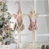 MASCAGNI CASA Pendaglio Angelo di Natale da Appendere in Tessuto 60cm Marrone Rosa (Assortite)