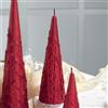 MASCAGNI CASA Candela Cono Decorata 20cm Decori in Rilievo Rosso