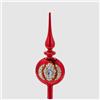 EDG Enzo De Gasperi Puntale per Albero di Natale 31cm Rosso Vetro