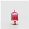 EDG Enzo De Gasperi Candela di Natale Profumata Alzatina 16x9cm Vetro Fucsia Decorazione Natalizia
