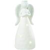 MASCAGNI CASA - Angelo LED Statuina Decorazione Natalizia Bianca 17,5 cm Ceramica