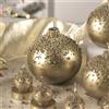 MASCAGNI CASA - Candela di Natale Oro Sfera 9 cm Decorazione Natalizia Cero