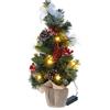 BIANCHI DINO - Albero di Natale da Tavolo Abete Decorazione Natalizia 10 LED 50 cm